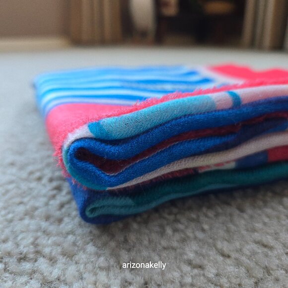 Hermès WOOL STOLE Charmes des Plages Normandes Rectangle Scarf Beach Cabanas - Picture 16 of 16